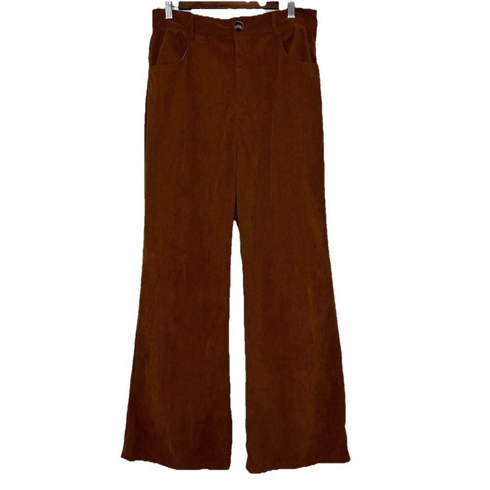 Cider Corduroy Pants Trousers Large Brown High Rise Wide Leg Boho Western Hippie